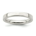 thumbnail image 1 of White Sterling Silver Ring Band Wedding Comfort Flat, 1 of 2