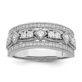 thumbnail image 1 of White Sterling Silver Ring Band Wedding Cubic Zirconia CZ, 1 of 5