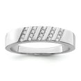 thumbnail image 1 of White Sterling Silver Ring Band Wedding Cubic Zirconia CZ, 1 of 3