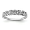 thumbnail image 1 of White Sterling Silver Ring Band Wedding Diamond Rhodium Diam., 1 of 2