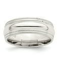 thumbnail image 1 of White Sterling Silver Ring Band Wedding Milgrain Comfort, 1 of 2