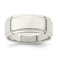 thumbnail image 1 of White Sterling Silver Ring Band Wedding Ridged Standard Flat, 1 of 2