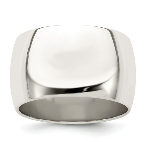 White Sterling Silver Ring Band Wedding Standard Half Round