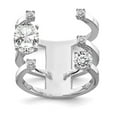 thumbnail image 1 of White Sterling Silver Ring Band with Stones Cubic Zirconia CZ, Size 7, 1 of 5