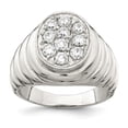 thumbnail image 1 of White Sterling Silver Ring Band with Stones Cubic Zirconia CZ, 1 of 5