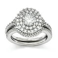 thumbnail image 1 of White Sterling Silver Sets Wedding Cubic Zirconia CZ Clear Ring Band, 1 of 3