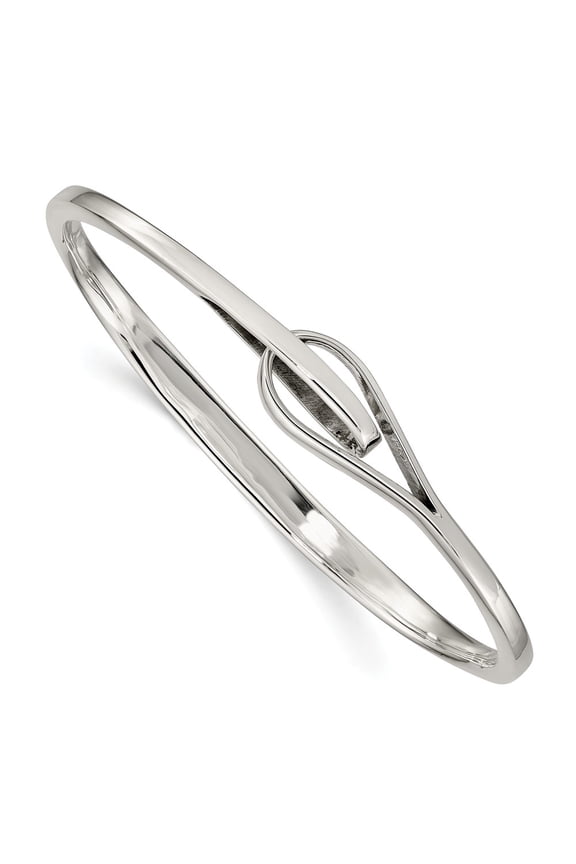 White Sterling Silver bracelet Bangle Interlocking