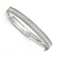 thumbnail image 1 of White Sterling Silver bracelet Bangle Polished Glimmer Infused, 1 of 2