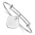 thumbnail image 1 of White Sterling Silver bracelet Bangle Rhodium-plated Heart Dangle, 1 of 3