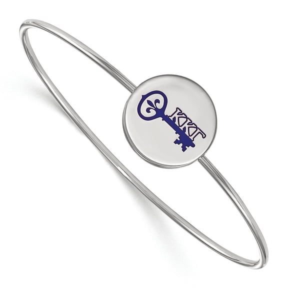 White Sterling Silver bracelet Blue Greek Kappa Gamma 7 in 19 mm 2