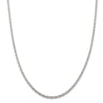 thumbnail image 1 of White Sterling Silver bracelet Cable chain 18 in 3.5 mm, 1 of 5