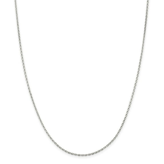 White Sterling Silver bracelet Cable chain 20 in 1.5 mm