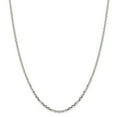 thumbnail image 1 of White Sterling Silver bracelet Cable chain Diamond-cut 16 in 2.75 mm, 1 of 5