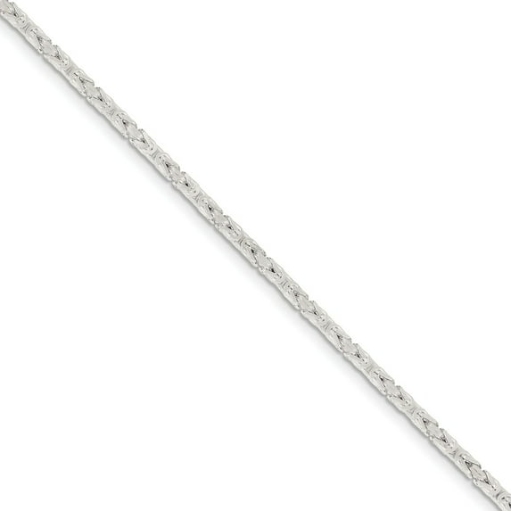 White Sterling Silver bracelet Chain style Byzantine 7 in 2.5 mm