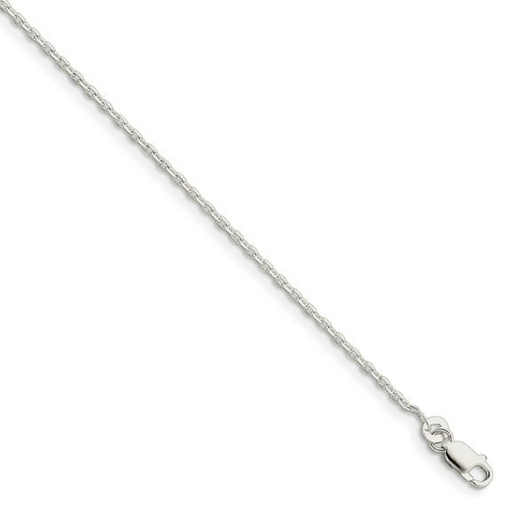 White Sterling Silver bracelet Chain style Cable 7 in 1.5 mm