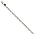 thumbnail image 1 of White Sterling Silver bracelet Chain style Curb 8 in 3 mm, 1 of 4