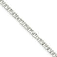 thumbnail image 1 of White Sterling Silver bracelet Chain style Curb Flat 8 in 5.75 mm, 1 of 1