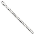 thumbnail image 1 of White Sterling Silver bracelet Chain style Figaro 8 in 5.25 mm, 1 of 4