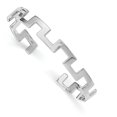 thumbnail image 1 of White Sterling Silver bracelet Cuff Rhodium-plated Polished Fancy Bangle, 1 of 2