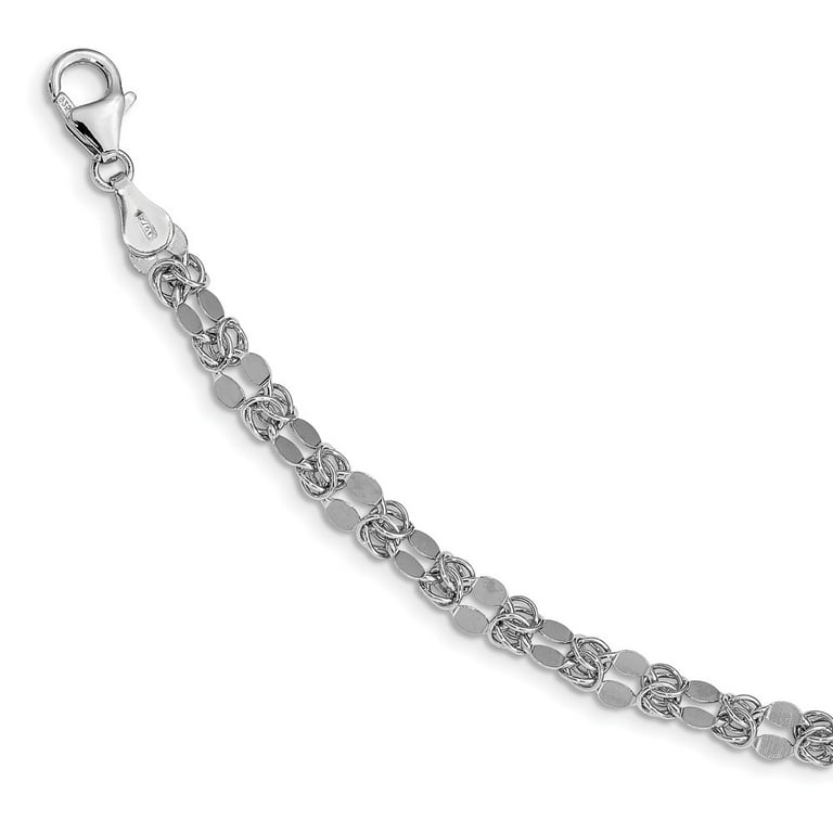 White Sterling Silver bracelet Fancy 7.25 in Polished White Sterling Silver bracelet Fancy 7.25 in Polished