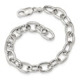 thumbnail image 1 of White Sterling Silver bracelet Fancy 7.5 in 8 mm Open Link 8.50mm, 1 of 2