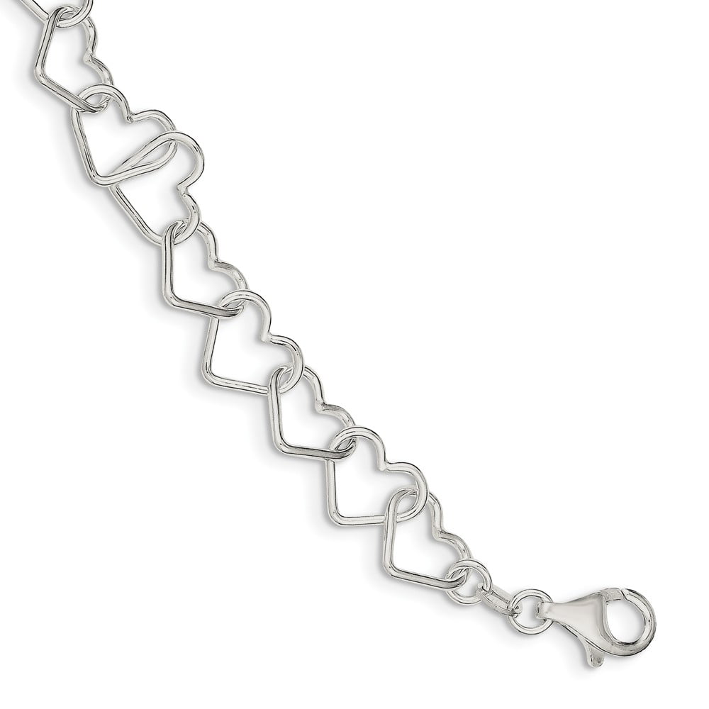 Sterling Silver 03.336.0004.07 Fancy Bracelet, Heart and Infinite Desi –  Bruna Brooks Silver