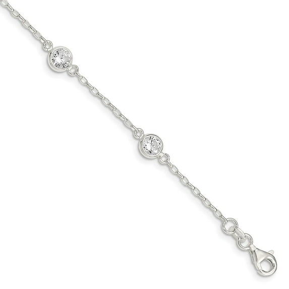 White Sterling Silver bracelet Fancy Cubic Zirconia CZ