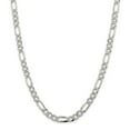 thumbnail image 1 of White Sterling Silver bracelet Figaro chain Flat Pave 18 in 8 mm, 1 of 5