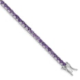 thumbnail image 1 of White Sterling Silver bracelet Gemstones Amethyst Purple 7 in 5 mm, 1 of 4