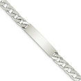 thumbnail image 1 of White Sterling Silver bracelet ID Curb 7 in 9 mm Polished Engraveable Link, 1 of 3