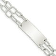 thumbnail image 1 of White Sterling Silver bracelet ID Link, 7.25 in 14 mm, 1 of 3
