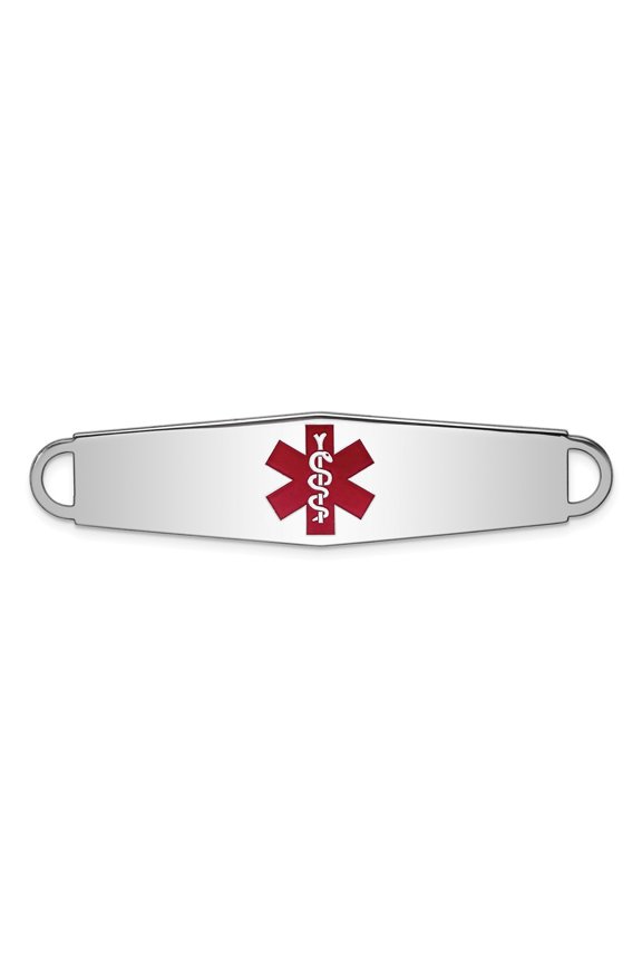 White Sterling Silver bracelet Medical Red 57 mm 13