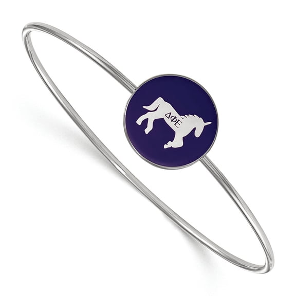 White Sterling Silver bracelet Royal Purple Gold Greek Delta Phi Epsilon 7 in 19 mm 2