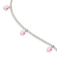 thumbnail image 1 of White Sterling Silver bracelet Themed 6 in Polished Children's Enameled Heart, 1 of 3