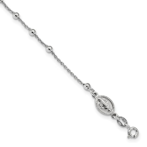 White Sterling Silver bracelet Themed Cable 7 in 3 mm 1.33