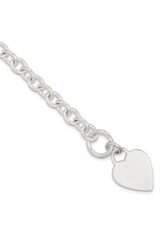 White Sterling Silver bracelet with Stations 7.75 in 22 mm 7