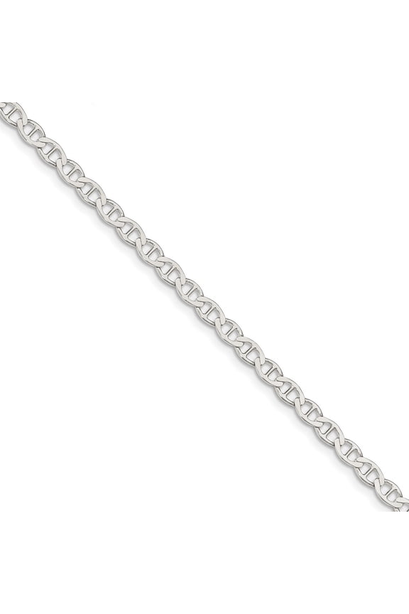 White Sterling Silver chain Anchor Flat 7 in 4.75 mm