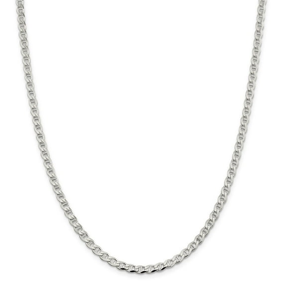 White Sterling Silver chain Anchor Men's 20 in 4.15 mm