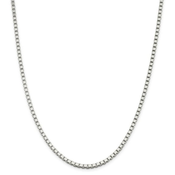 White Sterling Silver chain Box 20 in 3 mm 3.00mm
