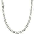thumbnail image 1 of White Sterling Silver chain Curb 20 in 7.5 mm 7.5mm, 1 of 5