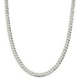 thumbnail image 1 of White Sterling Silver chain Curb 20 in 7 mm 7.00mm Beveled, 1 of 5
