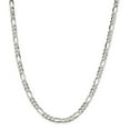 thumbnail image 1 of White Sterling Silver chain Figaro Flat 20 in 5.5 mm, 1 of 5