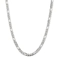 thumbnail image 1 of White Sterling Silver chain Figaro Pave 26 in 5.5 mm, 1 of 5