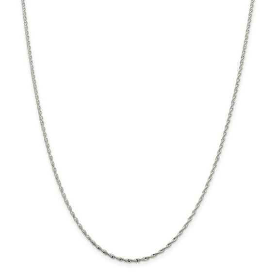 White Sterling Silver chain Herringbone 20 in 1.65 mm