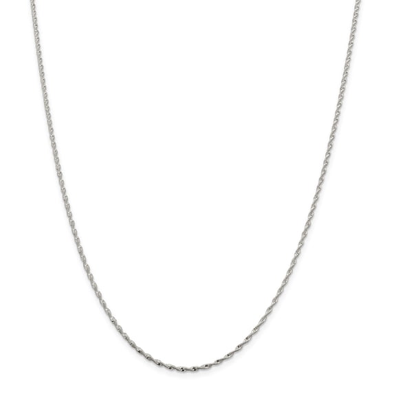 White Sterling Silver chain Herringbone 24 in 1.65 mm