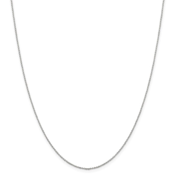 White Sterling Silver chain Rolo 24 in 1.1 mm 1.1mm