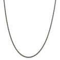 thumbnail image 1 of White Sterling Silver chain Rope 20 in 2.3 mm Ruthenium 2.3mm, 1 of 5