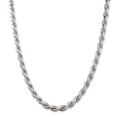 thumbnail image 1 of White Sterling Silver chain Rope Diamond-cut 24 in 7 mm, 1 of 5
