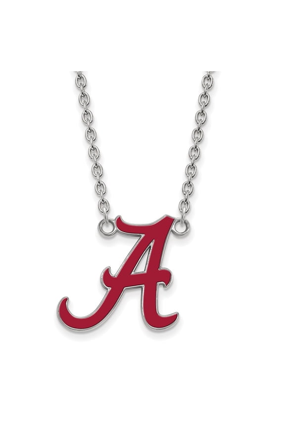 White Sterling Silver necklace Cable Alabama NCAA University of 18 in 19 mm 2