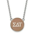 thumbnail image 1 of White Sterling Silver necklace Cable Cafe Au Lait Blue Greek Sigma Delta Tau 18 in 19 mm 1.95, 1 of 2